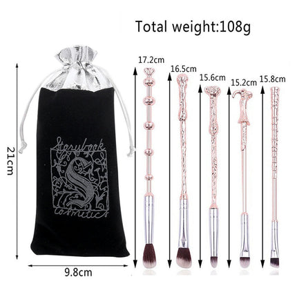 Metal Makeup Brushes Set Wi-zard Wand Makeup Brushes Set for Women Magic Eye Shadow Eyeliner Blending