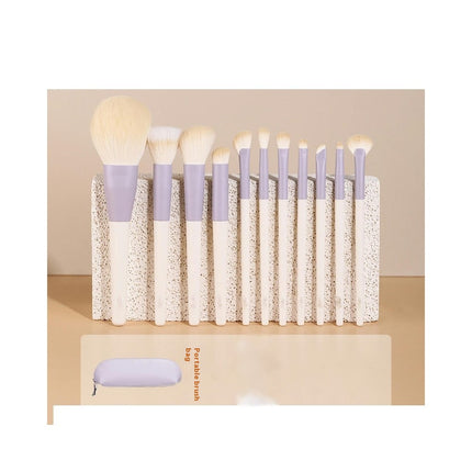 11PCS Makeup Brush Set Premium Synthetic Powder Brush Blending Brush Brushes Concealer Brush Stippling Brush With Bag