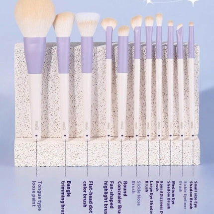 11PCS Makeup Brush Set Premium Synthetic Powder Brush Blending Brush Brushes Concealer Brush Stippling Brush With Bag