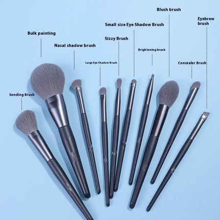 Makeup Brushes Premium Synthetic Foundation Powder Concealers Eye Shadows Makeup 10 Pcs Brush Set With Bag