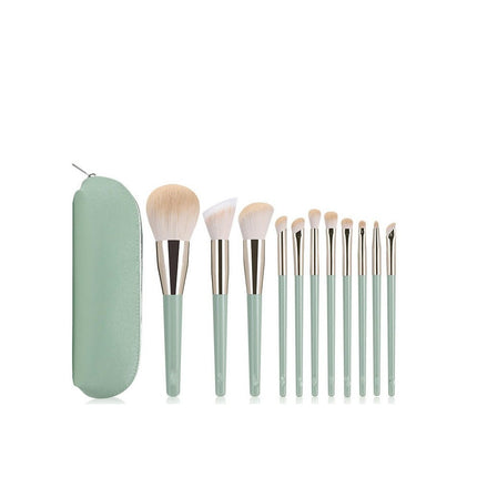 11pcs Premium Cosmetic Makeup Brush Set For Foundation Blending Blush Concealer Eye Shadow Travel Makeup Bag Included