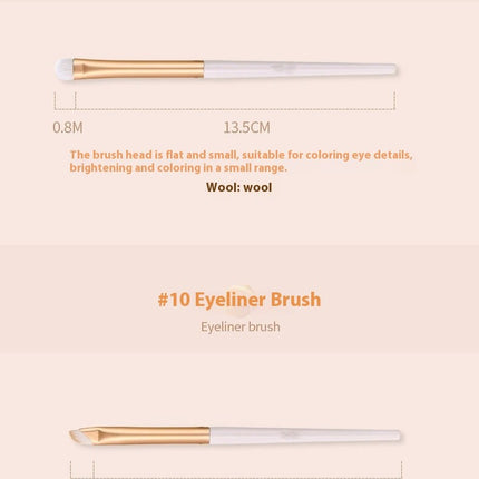 Premium Eye Shadow Eyebrows Concealer Foundation Makeup Brush Travel Makeup Set Cruelty-Free Synthetic Fiber Bristles