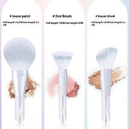 Essential Make-up Brushes Kit for Powder Liquid Cream Cosmetics Blush Concealer Brushes Transparent Plastic Handle