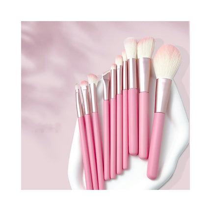 10 Pcs Soft Hair Makeup Brush Kit  - Synthetic Foundation Face Blush Concealer Eyeshadow Beauty Tool