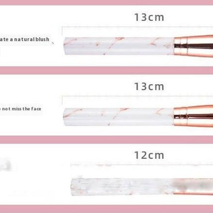 Portable Makeup Brush Set 10pcs Marble Make Up Brushes Foundation Powder Brush for Foundation Blush Contour