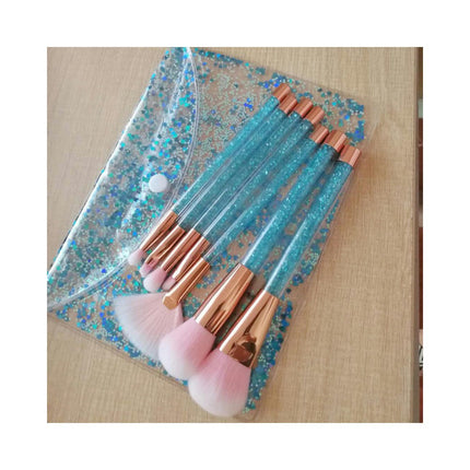 Makeup Brushes Crystal Sparkles Cute Fan Blush Foundation Powder Lip Highlight Eyebrow Concealers Brush Set