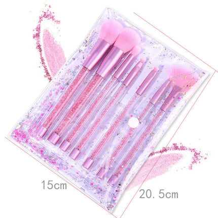 Makeup Brushes Crystal Sparkles Cute Fan Blush Foundation Powder Lip Highlight Eyebrow Concealers Brush Set