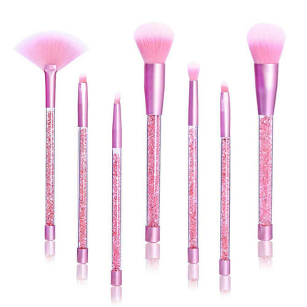 Makeup Brushes Crystal Sparkles Cute Fan Blush Foundation Powder Lip Highlight Eyebrow Concealers Brush Set