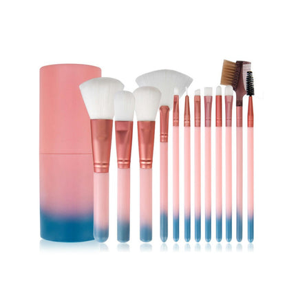 Makeup Brushes - 12 Pcs Makeup Brush Sets with Barrel for Foundation Eyeshadow Eyebrow Eyeliner Blush Powder