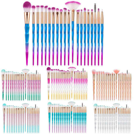 20Pieces Diamond Make Up Brushes Set Foundation Powder Cream Blush Cosmetic Concealer Blending Shading Brush