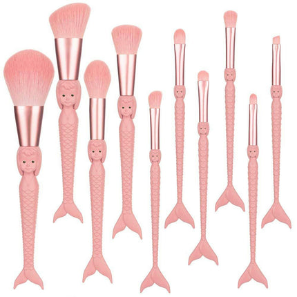 Mermaid Tail Ladies Suits Makeup Brush Makeup Blush Eyeshadow Suits Artificial Fiber The Face Cosmetic Brush