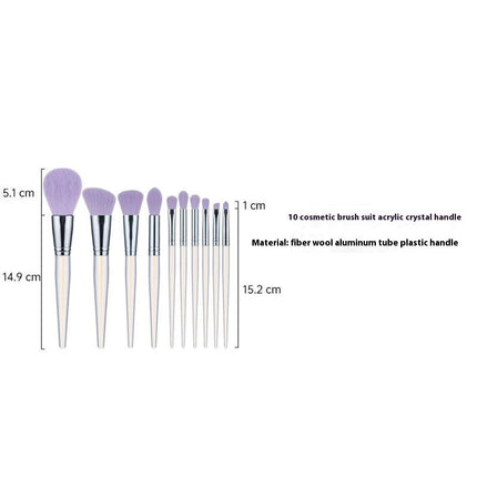 Pcs 10 Makeup Brushes Home Makeup Brush Makeup Face Brush Concealer Brush Acrylic Handle For Powder Contour