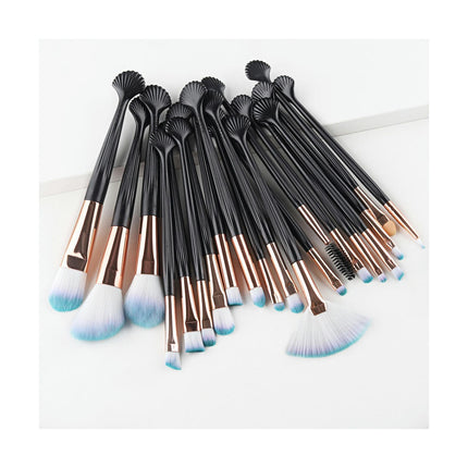 20 - PCs Makeup Brush Set Shell - shaped and Aluminum Ferrule Super Soft Makeup Brushes For Foundation