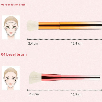 Makeup Brush 9Pieces Handle Makeup Brush for Concealer Foundation Eyeshadow Blush Easy to Carry Foundation Brushes