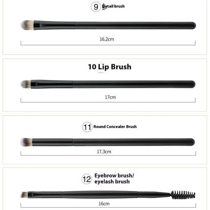 12Pcs Makeup Brushes Premium And Professional Makeup Brush Set Soft Bristles For Foundation Blending Powder Concealers