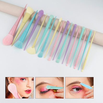 Makeup Brush Set Premium Synthetic Foundation Blending Face Powder Blush Concealers Rainbow Make Up Brush Set