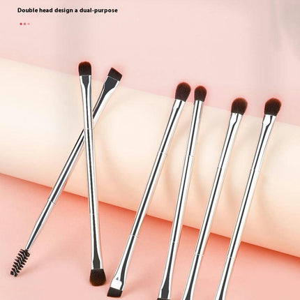 6Pcs Double Ended Eyeshadow Brush Set Professional Eye Makeup Brushes Set Foundation Make Up Brushes Kits