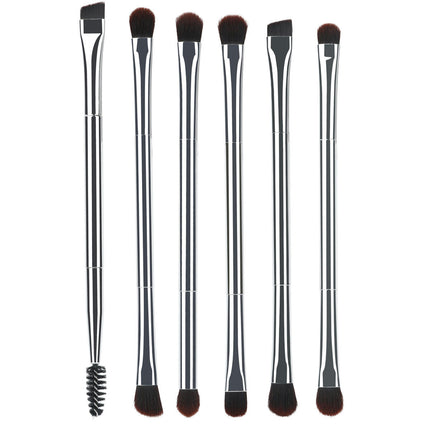 6Pcs Double Ended Eyeshadow Brush Set Professional Eye Makeup Brushes Set Foundation Make Up Brushes Kits