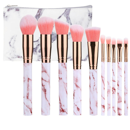 10 Piece Marble Makeup Brush Set Makeup Premium Face Eyeliner Blush Contour Foundation Cosmetic Brushes