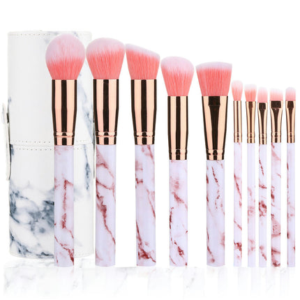 10 Piece Marble Makeup Brush Set Makeup Premium Face Eyeliner Blush Contour Foundation Cosmetic Brushes