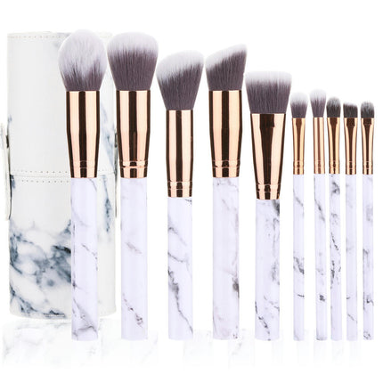 10 Piece Marble Makeup Brush Set Makeup Premium Face Eyeliner Blush Contour Foundation Cosmetic Brushes