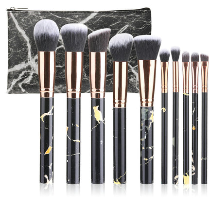 10 Piece Marble Makeup Brush Set Makeup Premium Face Eyeliner Blush Contour Foundation Cosmetic Brushes