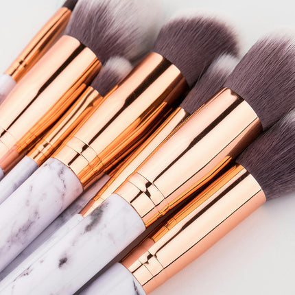 10 Piece Marble Makeup Brush Set Makeup Premium Face Eyeliner Blush Contour Foundation Cosmetic Brushes