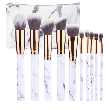 10 Piece Marble Makeup Brush Set Makeup Premium Face Eyeliner Blush Contour Foundation Cosmetic Brushes