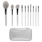 10 Silver brushes+ bag