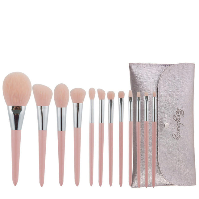 Makeup Brushes Kit Foundation Eye Shadows Makeup 12 Piece for Eye Face Liquid Cream Cosmetics Brushes Kit Travel Set