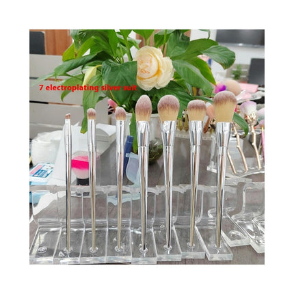 7/12 PCS Professional Eye shadow Concealer Eyebrow Foundation Powder Liquid Cream Blending Brushes Set