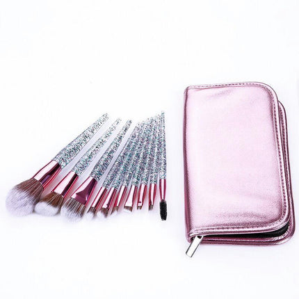 Makeup Brushes Set Glitter Crystal Makeup Brush Set Complete Synthetic Make Up Brushes Beautiful Crystal Handle