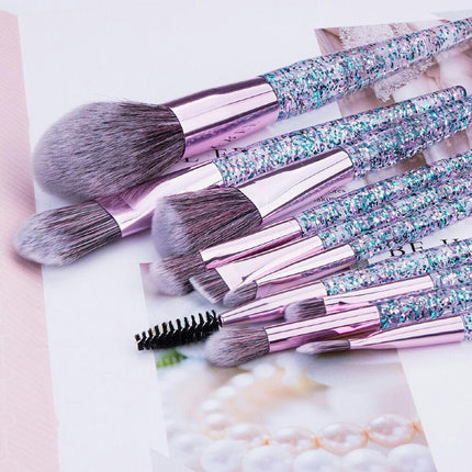 Makeup Brushes Set Glitter Crystal Makeup Brush Set Complete Synthetic Make Up Brushes Beautiful Crystal Handle