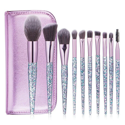 Makeup Brushes Set Glitter Crystal Makeup Brush Set Complete Synthetic Make Up Brushes Beautiful Crystal Handle