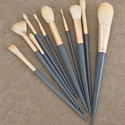 Makeup Brush Set10 Pcs For Foundation Blending Blush Concealer Eye Shadow, Cruely-Free Synthetic Fiber Bristles