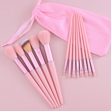 Makeup Brushes Set Premium Synthetic Powder Blush Concealers Eye Shadow Eyeliner Make Up Brushes(13 Brushes+1 Pink Bag)