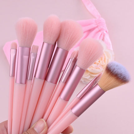 Makeup Brushes Set Premium Synthetic Powder Blush Concealers Eye Shadow Eyeliner Make Up Brushes(13 Brushes+1 Pink Bag)