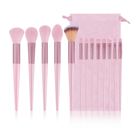 Makeup Brushes Set Premium Synthetic Powder Blush Concealers Eye Shadow Eyeliner Make Up Brushes(13 Brushes+1 Pink Bag)