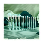 Green makeup brush