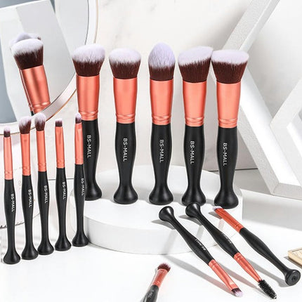 14 Pcs Upright Professional Makeup Brushes Set Foundation Travel Blending Concealers Face Powder Eye Makeup Brush Sets