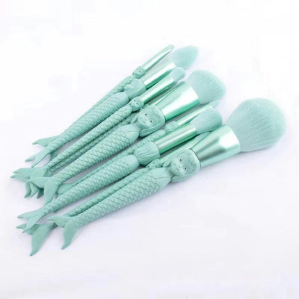 Ladies Makeup Brushes Suits10 pcs Makeup Brush Eye Shadows Brush Mermaid Tail Blush Brush Foundation Brush