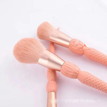 Ladies Makeup Brushes Suits10 pcs Makeup Brush Eye Shadows Brush Mermaid Tail Blush Brush Foundation Brush