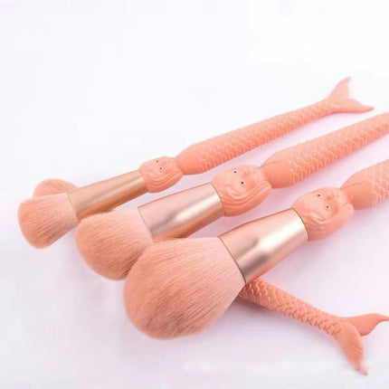 Ladies Makeup Brushes Suits10 pcs Makeup Brush Eye Shadows Brush Mermaid Tail Blush Brush Foundation Brush