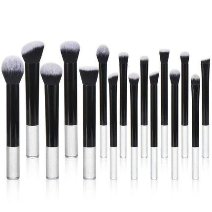 Makeup Brush Set Aluminum Handles UltraPlush Bristles Includes Eye Liner Brush and Foundation Brush Set of 16