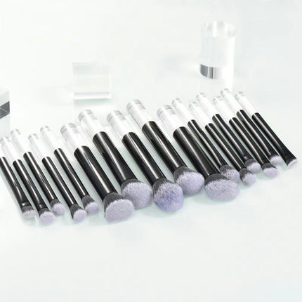 Makeup Brush Set Aluminum Handles UltraPlush Bristles Includes Eye Liner Brush and Foundation Brush Set of 16