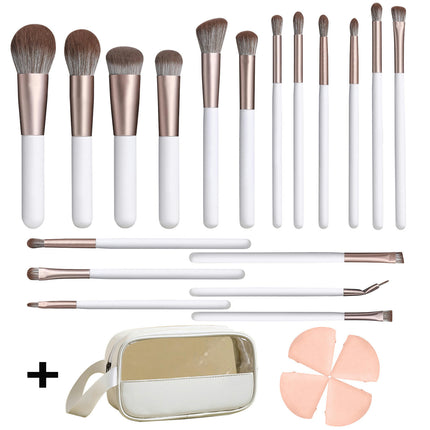 18 Pcs Makeup Tool Set Premium Synthetic Foundation Powder Concealers Eye shadows Blush Makeup Brushes With Makeup Bag