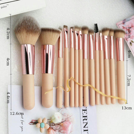 14 Pcs Cosmetic Brushes Kit Travel Portable Mini Makeup Brushes Set Premium  Handle Synthetic Fiber Concealer Brushes With Bag