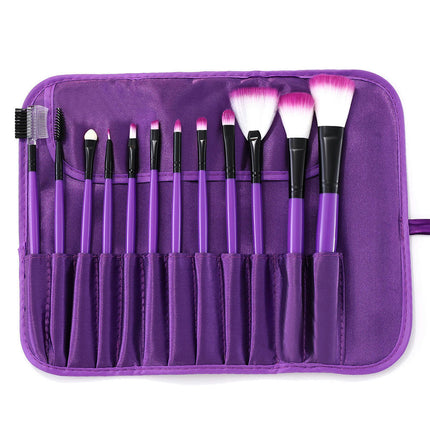 Super Soft Makeup Application Tool Brush Combination 12-Piece Set Suitable for Beginners with a Portable Storage Bag