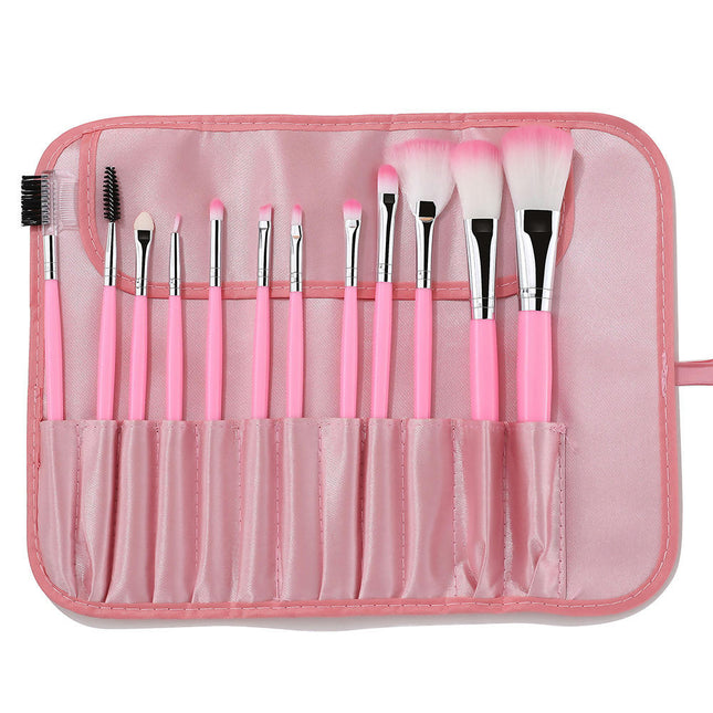 Super Soft Makeup Application Tool Brush Combination 12-Piece Set Suitable for Beginners with a Portable Storage Bag