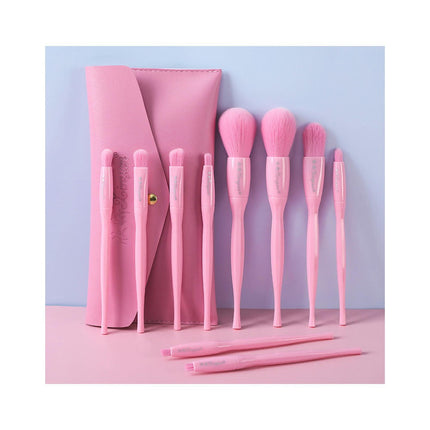 10 Pcs Makeup Brushes Set Powder Foundation Eyebrow Eyeshadow Blush Make Up Tools Kit With A Makeup Bag